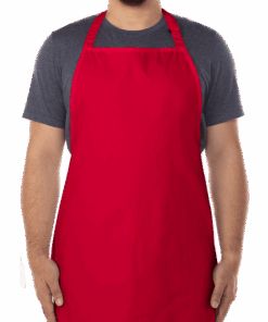 Custom Artisan Collection Recycled Full Length Apron in Red — undecorated garment