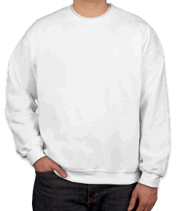 Custom Gildan Midweight 50/50 Crewneck Sweatshirt in White — undecorated garment