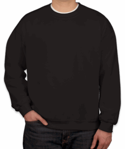 Custom Gildan Midweight 50/50 Crewneck Sweatshirt in Black — undecorated garment