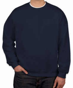 Custom Gildan Midweight 50/50 Crewneck Sweatshirt in Navy — undecorated garment