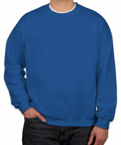 Custom Gildan Midweight 50/50 Crewneck Sweatshirt in Royal — undecorated garment