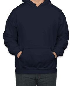 Custom Gildan Midweight 50/50 Pullover Hoodie in Navy — undecorated garment