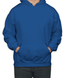 Custom Gildan Midweight 50/50 Pullover Hoodie in Royal — undecorated garment