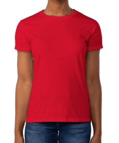 Custom Gildan Ultra Cotton Women’s T-shirt in Red — undecorated garment