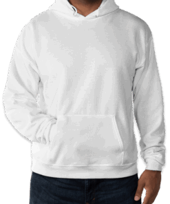Custom Hanes EcoSmart 50/50 Pullover Hoodie in White — undecorated garment
