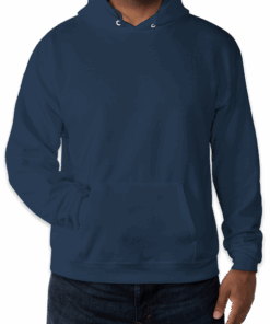 Custom Hanes EcoSmart 50/50 Pullover Hoodie in Navy — undecorated garment