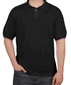 Custom Hanes EcoSmart 50/50 Jersey Polo – Printed in Black — undecorated garment