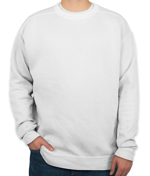 Custom Comfort Colors Crewneck Sweatshirt in White — undecorated garment