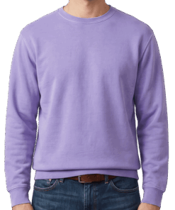 Custom Comfort Colors Crewneck Sweatshirt in Violet — undecorated garment