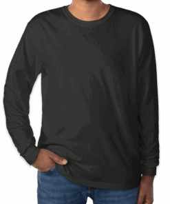 Custom Comfort Colors 100% Cotton Long Sleeve Shirt in Black — undecorated garment