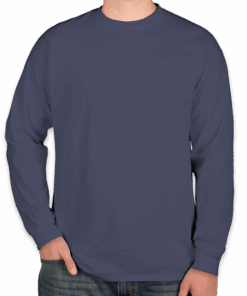 Custom Comfort Colors 100% Cotton Long Sleeve Shirt in Navy — undecorated garment