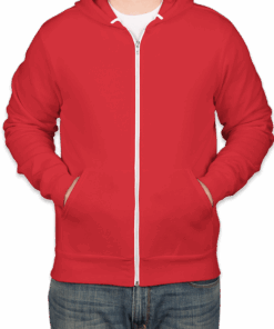 Custom Bella + Canvas Ultra Soft Zip Hoodie in Red — undecorated garment