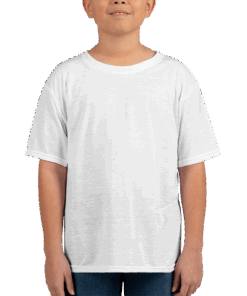 Custom Gildan Youth Softstyle Jersey T-shirt in White — undecorated garment