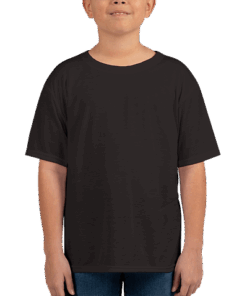 Custom Gildan Youth Softstyle Jersey T-shirt in Black — undecorated garment