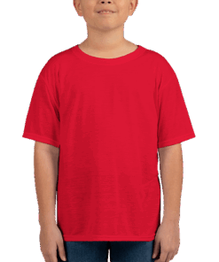 Custom Gildan Youth Softstyle Jersey T-shirt in Red — undecorated garment