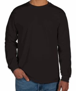 Custom Gildan Ultra Cotton Long Sleeve T-shirt in Black — undecorated garment