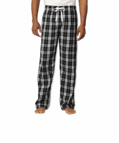Custom District Flannel Plaid Pant in Black — undecorated garment