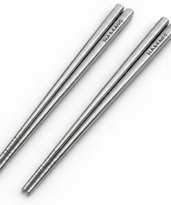 Personalized Stainless Steel Chopsticks with illustrative sample branding