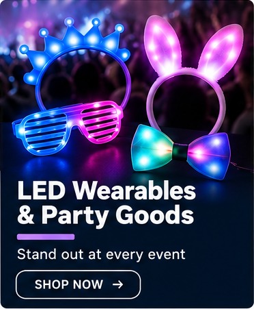 LED Wearables & Party Goods â€” custom concert LED merchandise