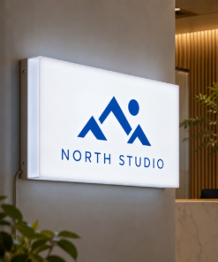 Wall-Mounted Acrylic LED Lightbox in an indoor setting — example custom design