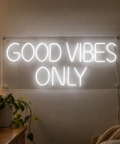 Two-Line Custom LED Neon Sign in an indoor setting — example custom design