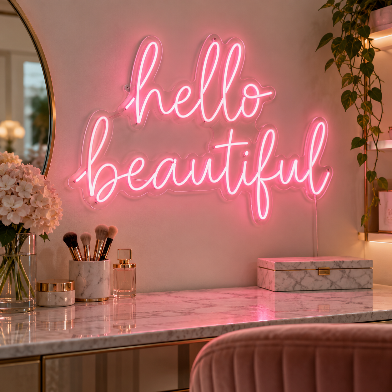 Custom Quote LED Neon Sign in an indoor setting — example custom design