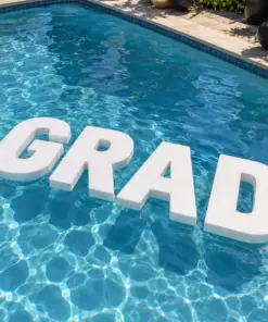 30-inch White Floating Pool Letters