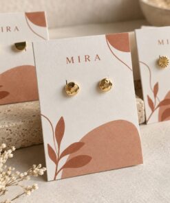Custom Printed Earring Display Cards shown with an original sample design