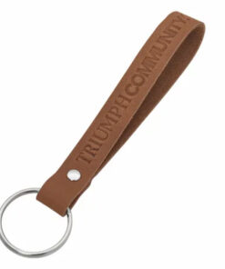 Custom Debossed Genuine Leather Loop Keychains product and material example