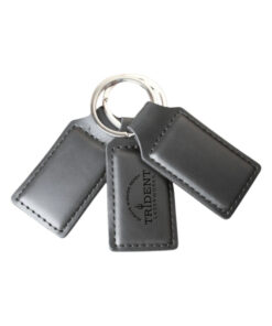 Custom UV Printed Leatherette Keychains product and material example