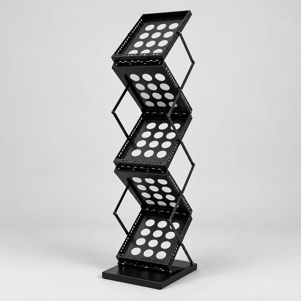 Folding Zig-Zag Brochure Stands showing an example custom design