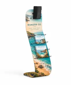 Custom Fabric Tablet & Brochure Display Stands with a sample custom printed design