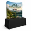 Custom Curved Tabletop Fabric Displays with a sample custom printed design