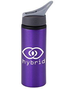 Custom Fan Aluminum Straw Bottle - 24 oz - sample printed design