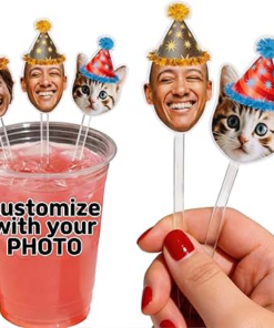 Custom printed acrylic drink stirrers - illustrative design reference
