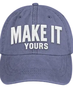 Custom Adams Pigment Dyed Hat - Embroidered - Royal custom print example; your uploaded design replaces the example artwork