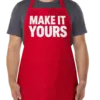Custom Artisan Collection Recycled Full Length Apron - Red custom print example; your uploaded design replaces the example artwork