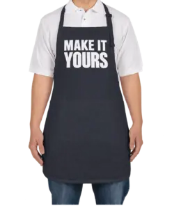 Custom Port Authority Stain Release Full Length Apron - Navy custom print example; your uploaded design replaces the example artwork