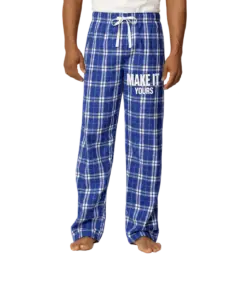 Custom District Flannel Plaid Pant - Deep Royal custom print example; your uploaded design replaces the example artwork