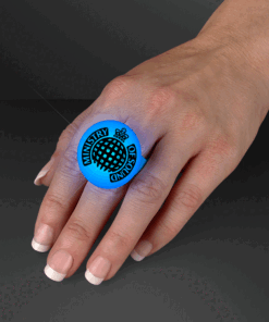 Custom Blue LED Flashing Rings - product example
