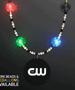 Custom Multicolor LED Bead Necklaces with Medallion - product example