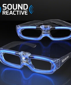 Custom Sound-Reactive Blue LED Party Glasses - product example