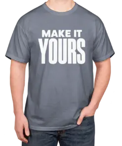 Custom Comfort Colors 100% Cotton T-shirt - Blue Jean custom print example; your uploaded design replaces the example artwork