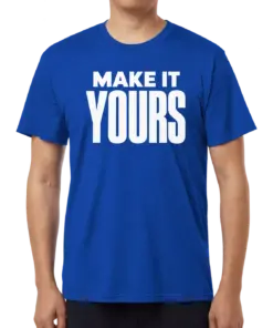 Custom AllPro Interlock UPF 50 Performance Shirt - Royal custom print example; your uploaded design replaces the example artwork