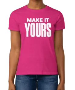 Custom Gildan Ultra Cotton Women’s T-shirt - Heliconia custom print example; your uploaded design replaces the example artwork