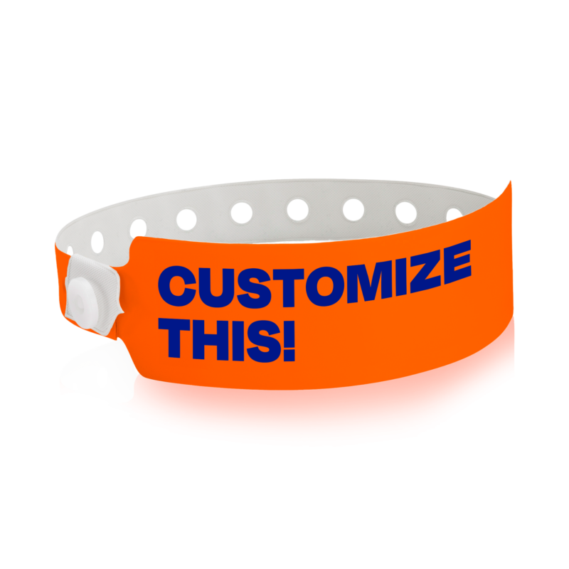 Custom Wide Vinyl VIP Wristbands custom printing example