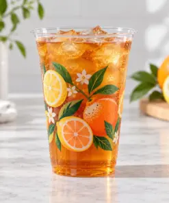 Custom Full-Color Clear PET Cups - sample customer design