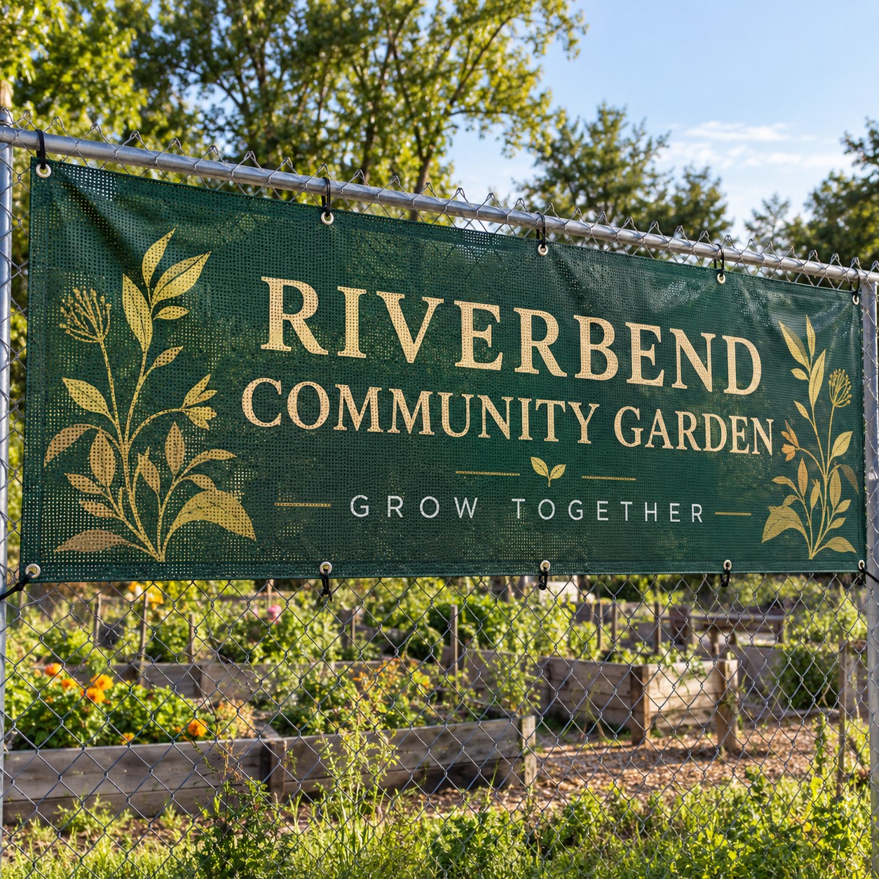 Vinyl Mesh Fence Banners illustrative customer design