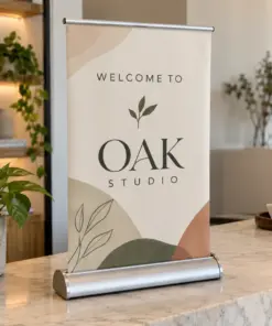Custom Tabletop Retractable Banners - custom printed example design