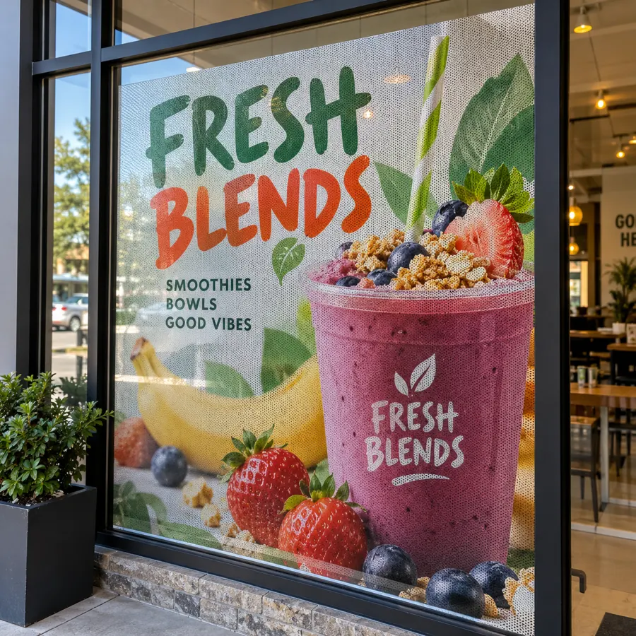 Custom Perforated Window Decals - custom printed example design